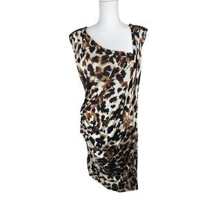 Seven 7 Asymmetrical Animal Print Bodycon Dress NWT Size M